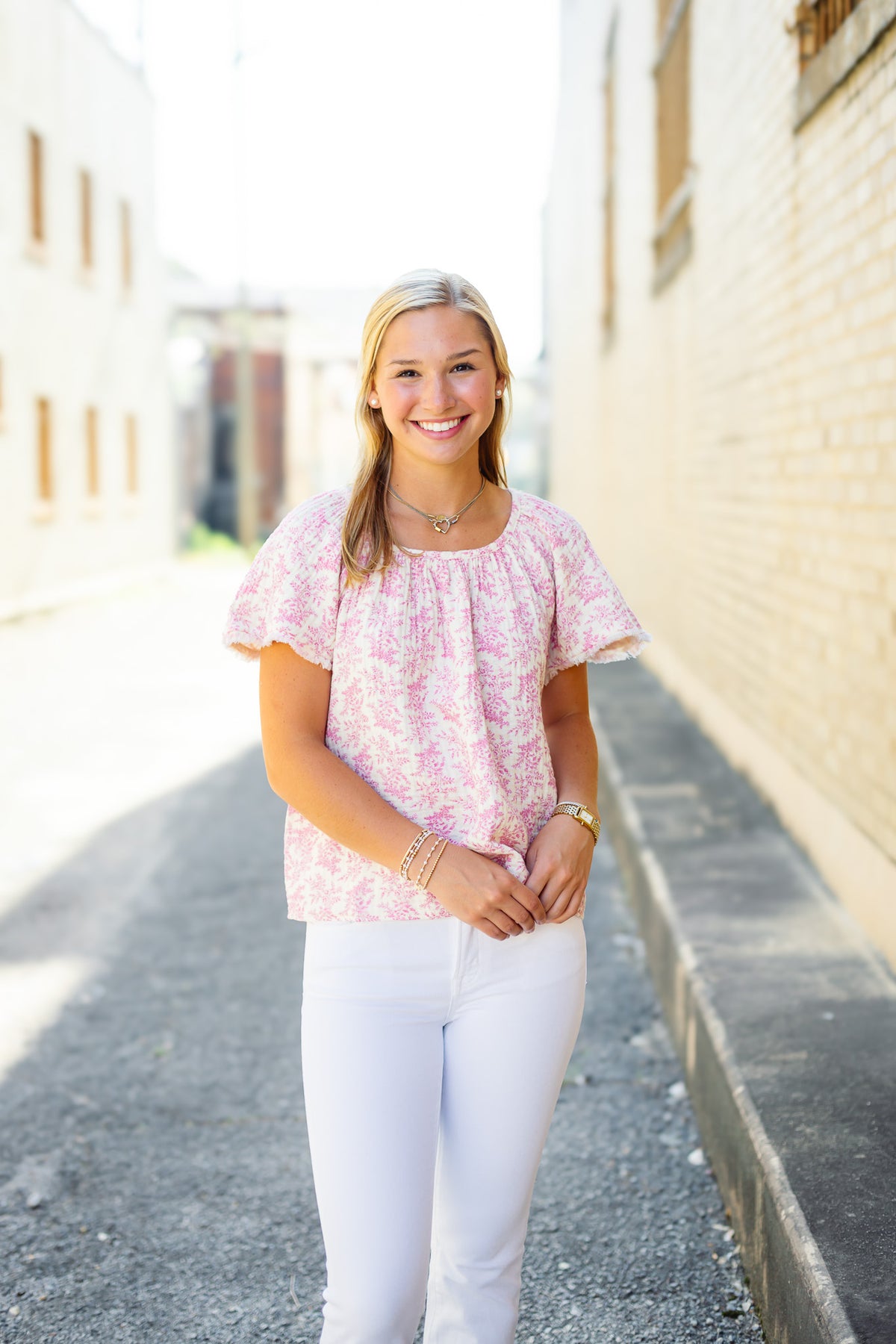 The Aubree Top in Pink