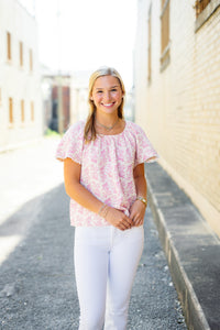The Aubree Top in Pink