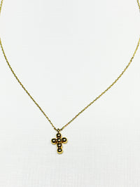 Mini Dot Cross Pendant Necklace