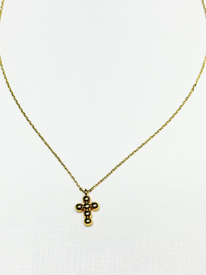 Mini Dot Cross Pendant Necklace