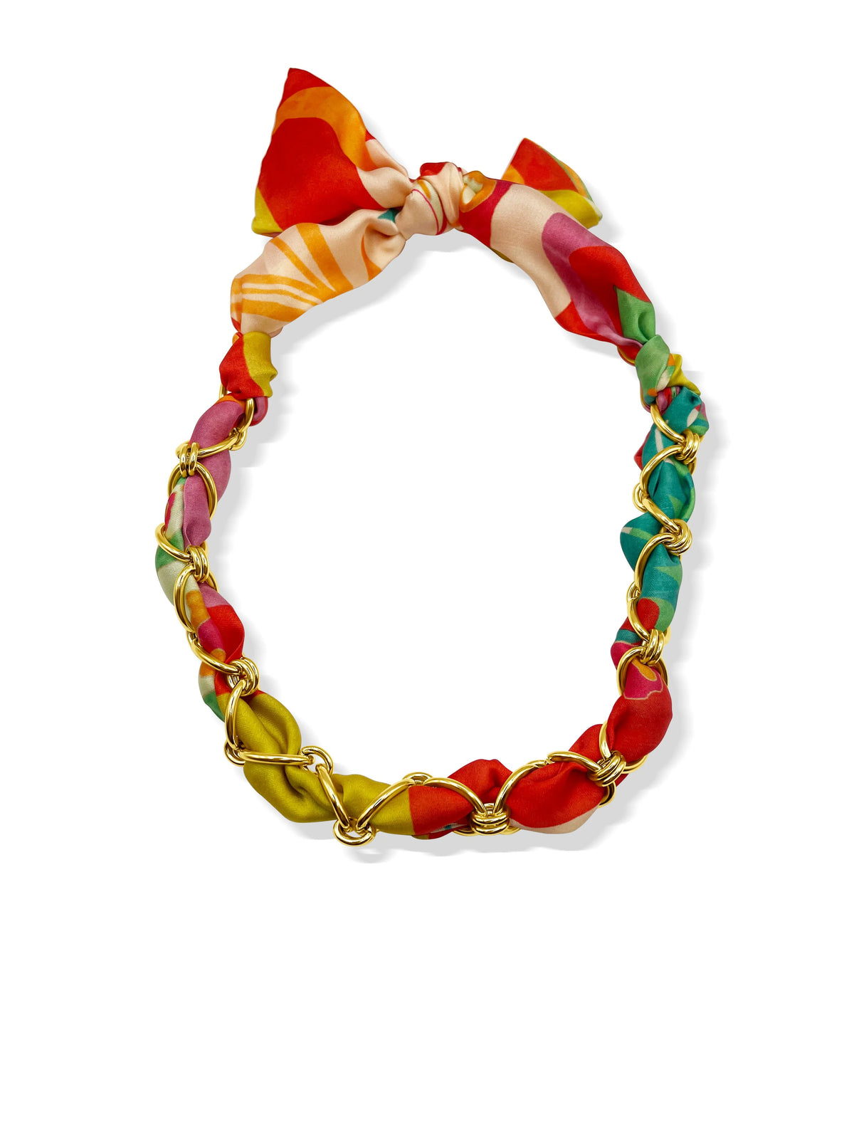 Pink and Orange Chained Necklace