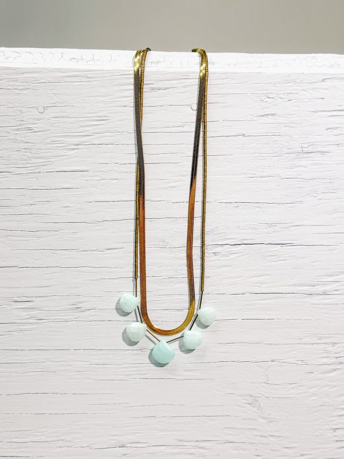 Herringbone and Amazonite Necklace