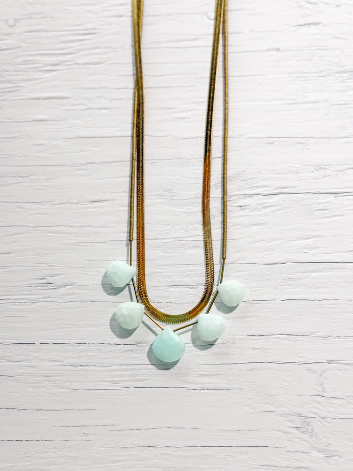 Herringbone and Amazonite Necklace