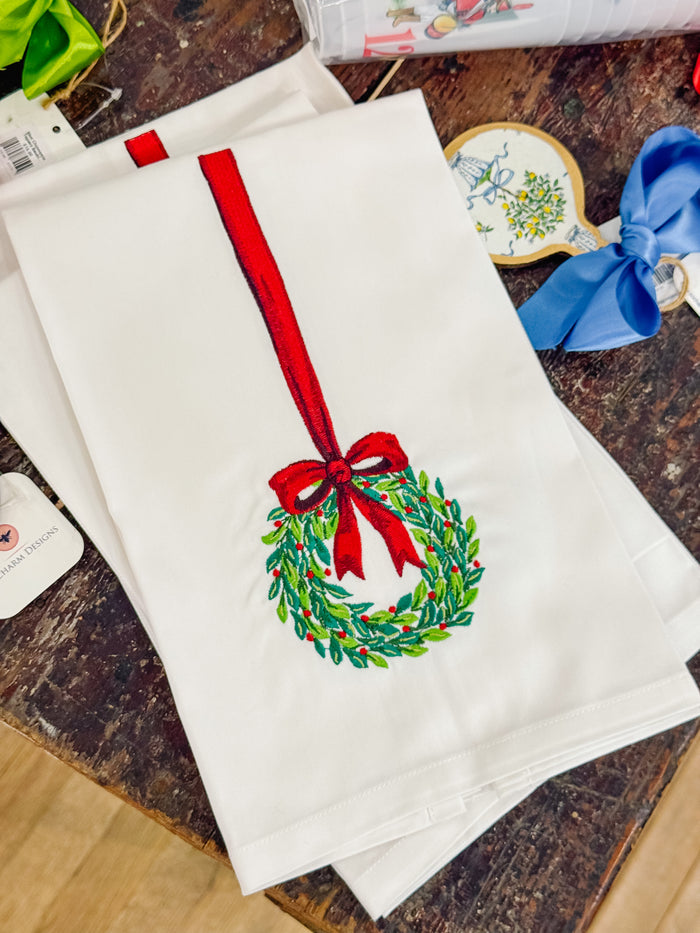 Wreath Bow Kitchen Towel