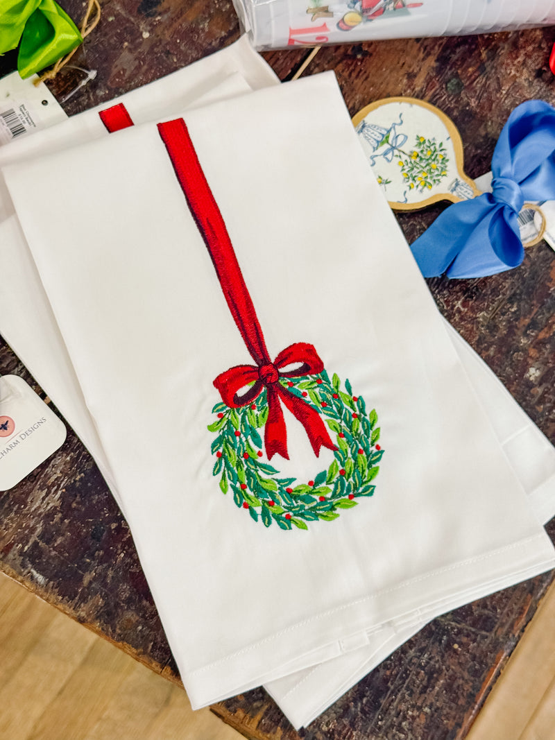 Wreath Bow Kitchen Towel