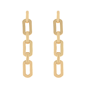 Oval Linked Chain Drop Earrings