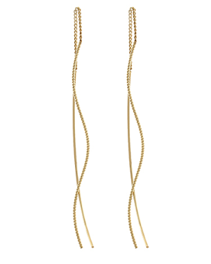 Textured & Curved Wire Long Earrings