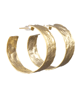 30mm Hammered Flat Hoops