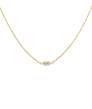 Rectangle Stone Accent Necklace
