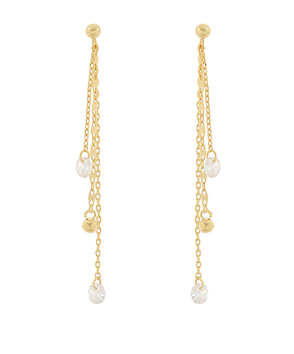 Glass Ball 3 Linear Drop Earrings