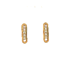 Oval Bar CZ Stud Earrings