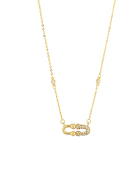 Pave CZ Double U Linked Necklace