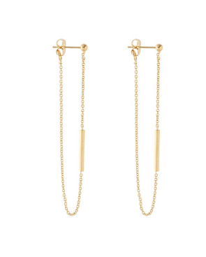 Bar Chain Front & Back Earrings