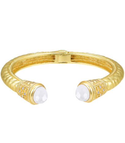 Faceted End Hammered Cuff