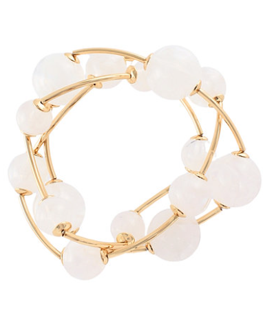 3 Row Marble Ball & Curved Metal Bracelet Set
