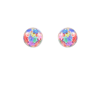Glitter Moon & Star Round Studs