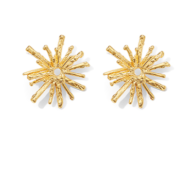Sunburst Texture Metal Earrings