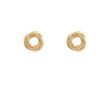Textured & Twisted Ring Stud Earrings