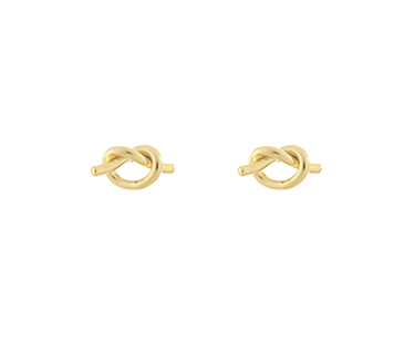 Knotted Brass Stud Earrings