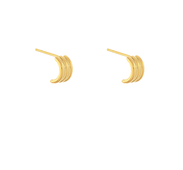 Textured Half Hoop Studs