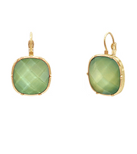 Faceted Stone French Clip Earrings