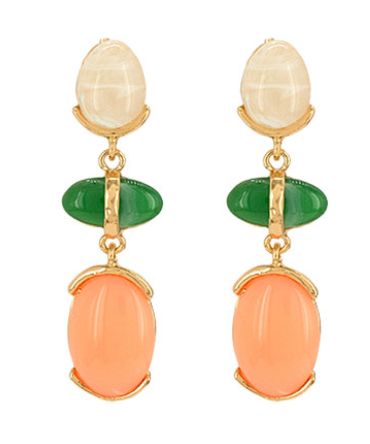 Linear Marble Stone Earrings