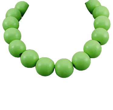 Color Wood Ball Necklace