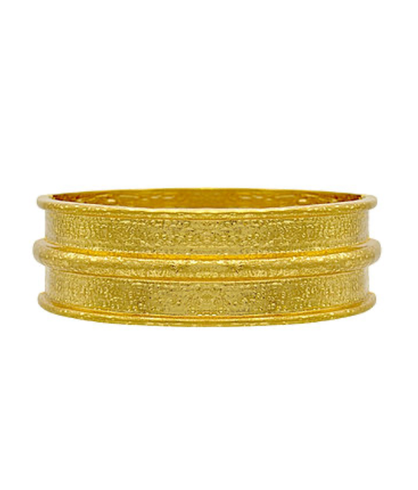 Line & Hammered Bangle Bracelet