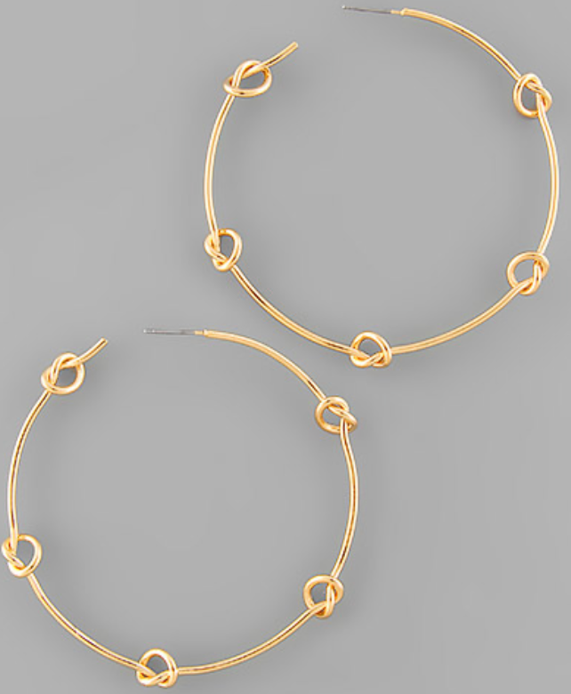 Knot Layered Brass Hoops