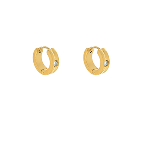 Crystal Huggie Hoops