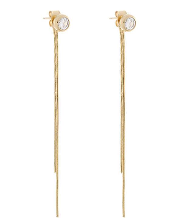 Crystal & Snake Chain Drop Earrings