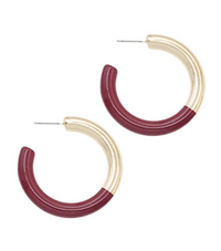 Half Color Coated Hoop Earrings