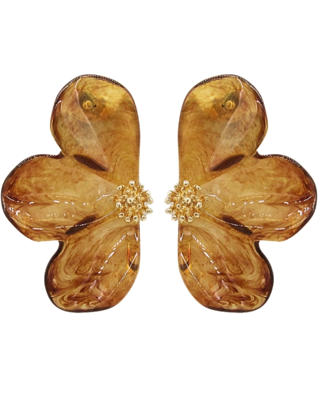 Half Flower Statement Earrings