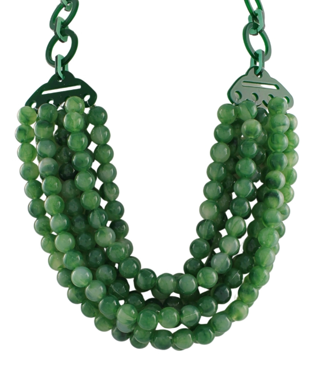 7 Layered Agate Ball Necklace