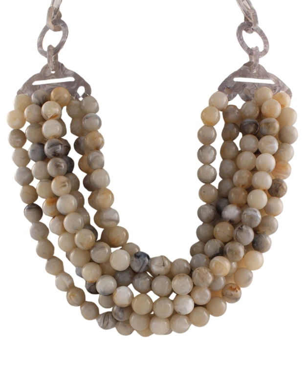 7 Layered Agate Ball Necklace