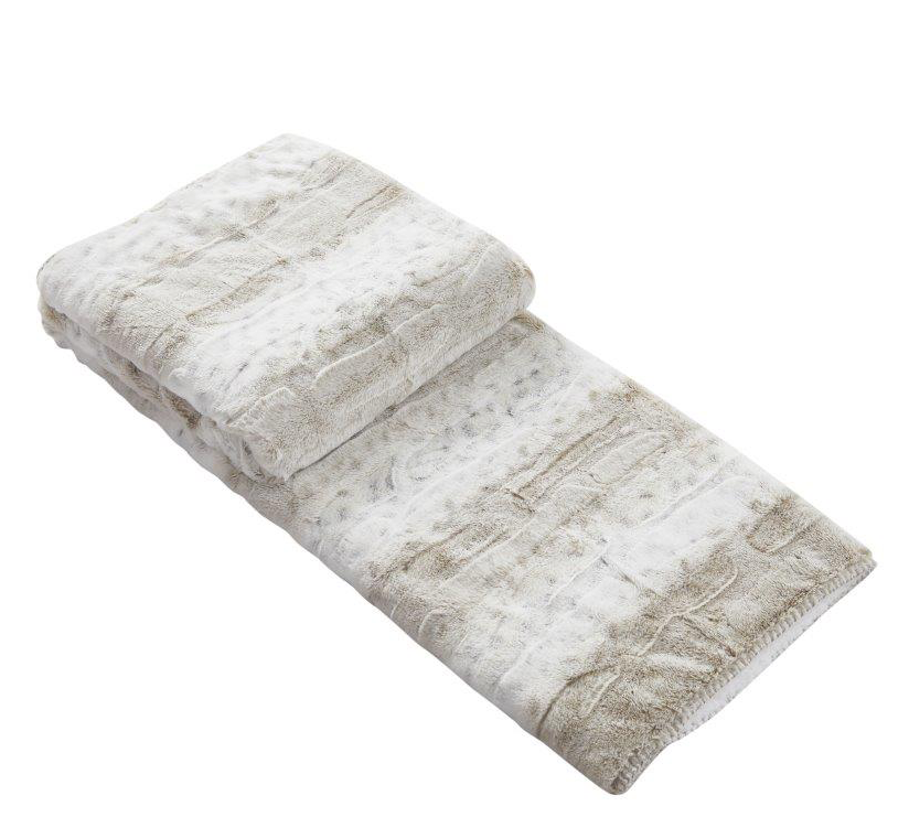 Duke Imports White Leopard Stripe Throw