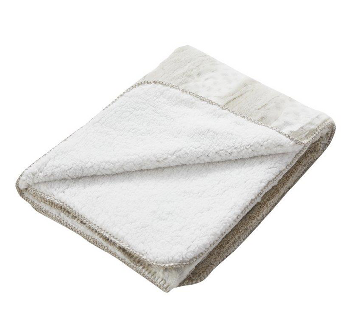 Duke Imports White Leopard Stripe Throw