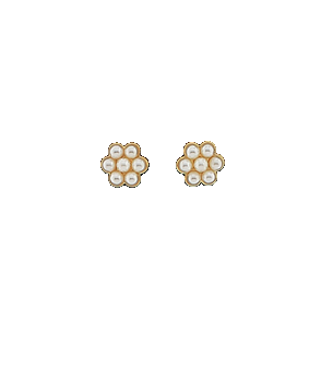 Flower Shape & Pearl Earrings