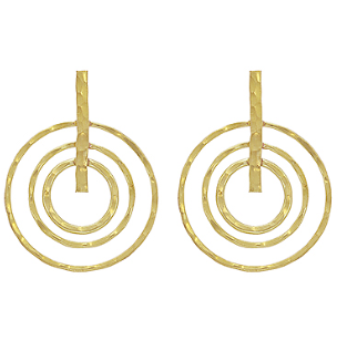 Hammered Layered Circle Earrings
