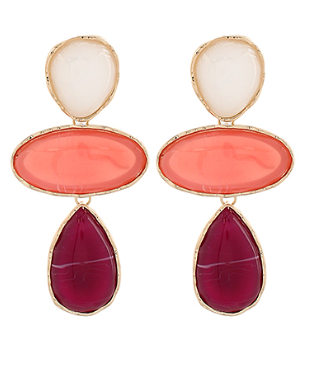 Linked Oval & Teardrop Earrings