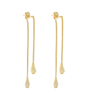 Teardrop Snake Front Back Earrings