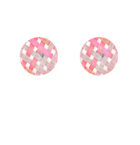 Dome Woven Print Stud Earrings
