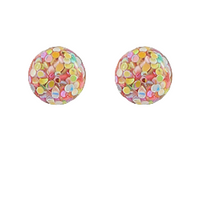 Glitter Flake Ball Earrings