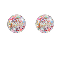 Glitter Flake Ball Earrings
