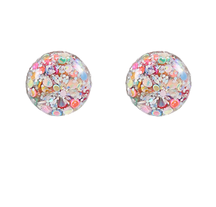Glitter Flake Ball Earrings