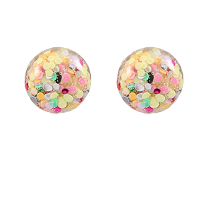 Glitter Flake Ball Earrings