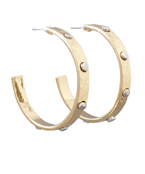 Studed Hammered Hoops