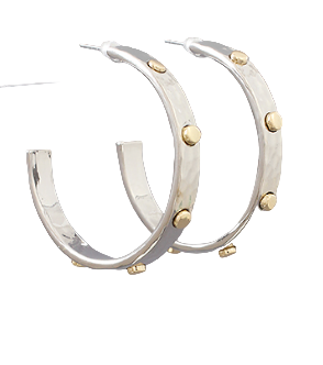 Studed Hammered Hoops