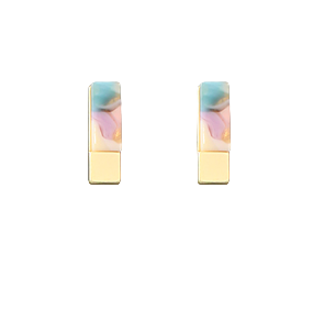 Acrylic & Metal Bar Earrings