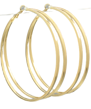 80mm Large 2 Line Metal Hoops